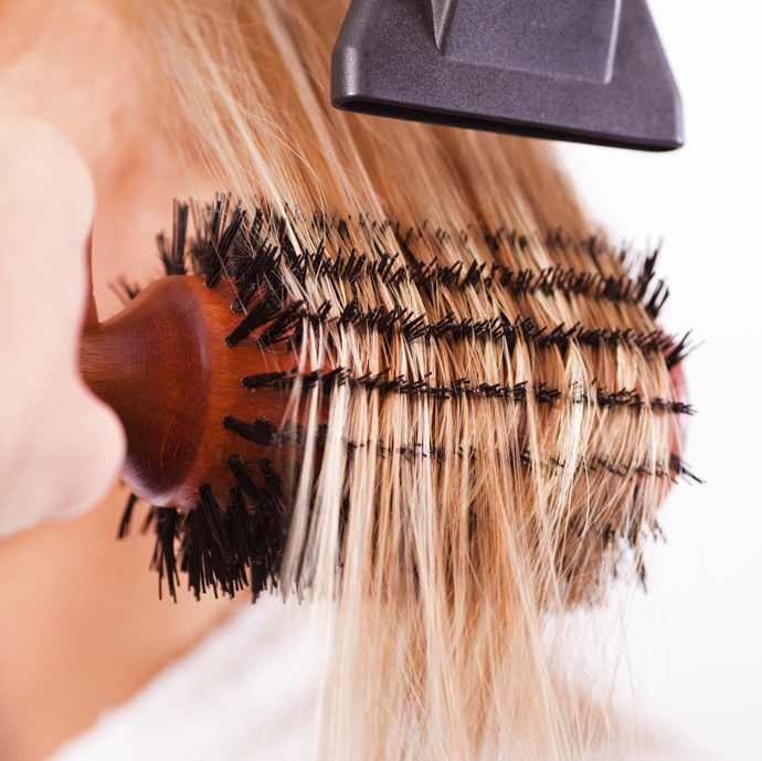 Укладка волос с волокнами